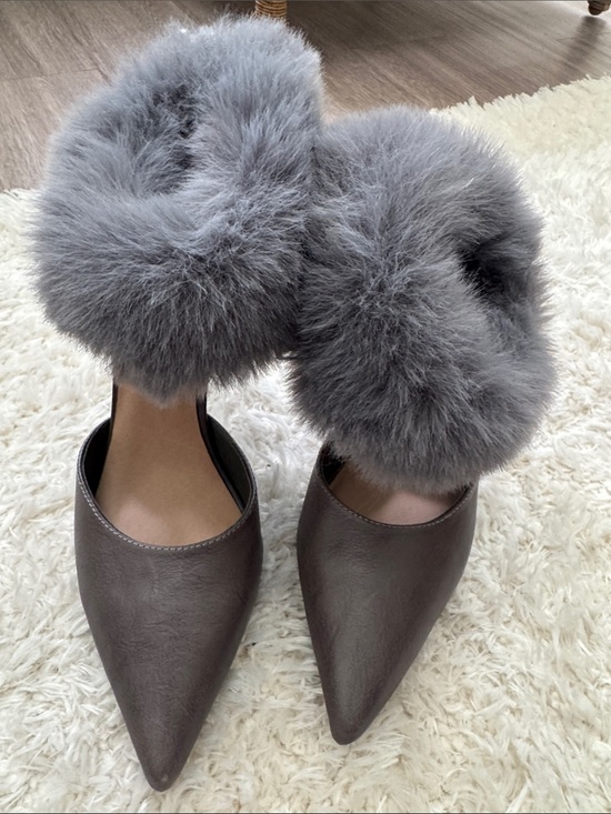 Australia luxe fur gray mule Shoes - Australia luxe fur gray mules size 8